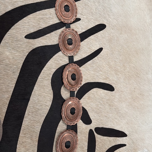 Double J Saddlery Accessories - Women's Black Leather Belt with Copper Conchos